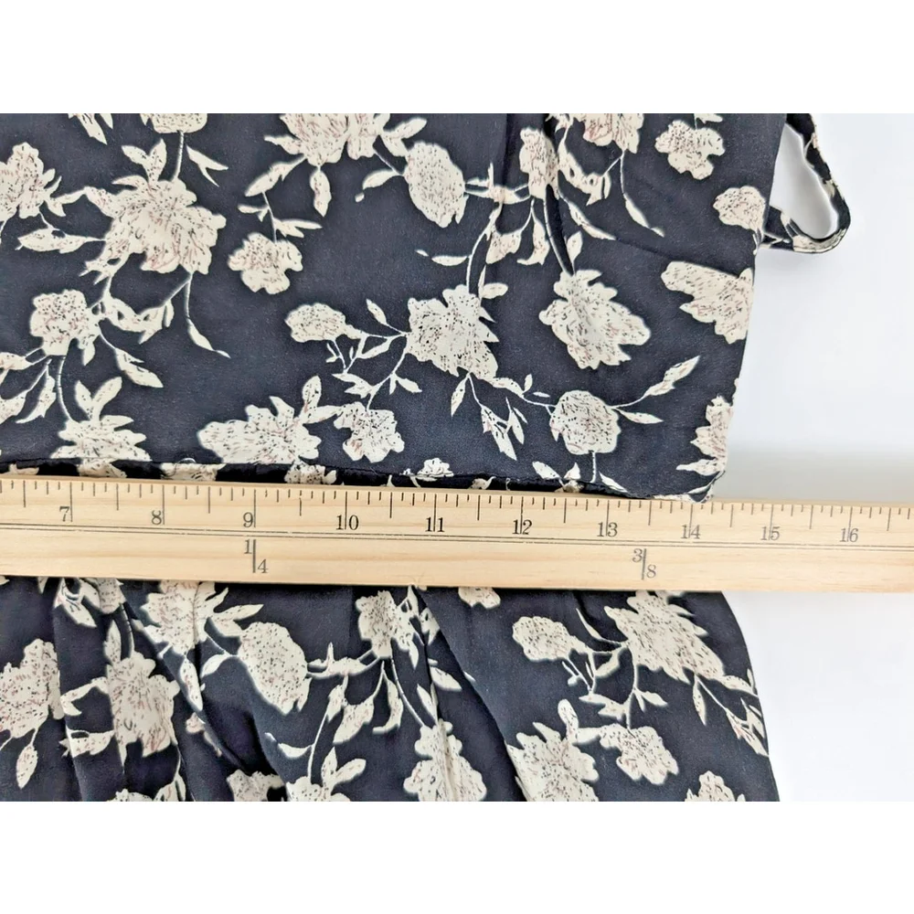 Neuflora Floral Smocked Tiered Ruffle Black Maxi Sz L Prairie Boho Modest Dress - Picture 12 of 13